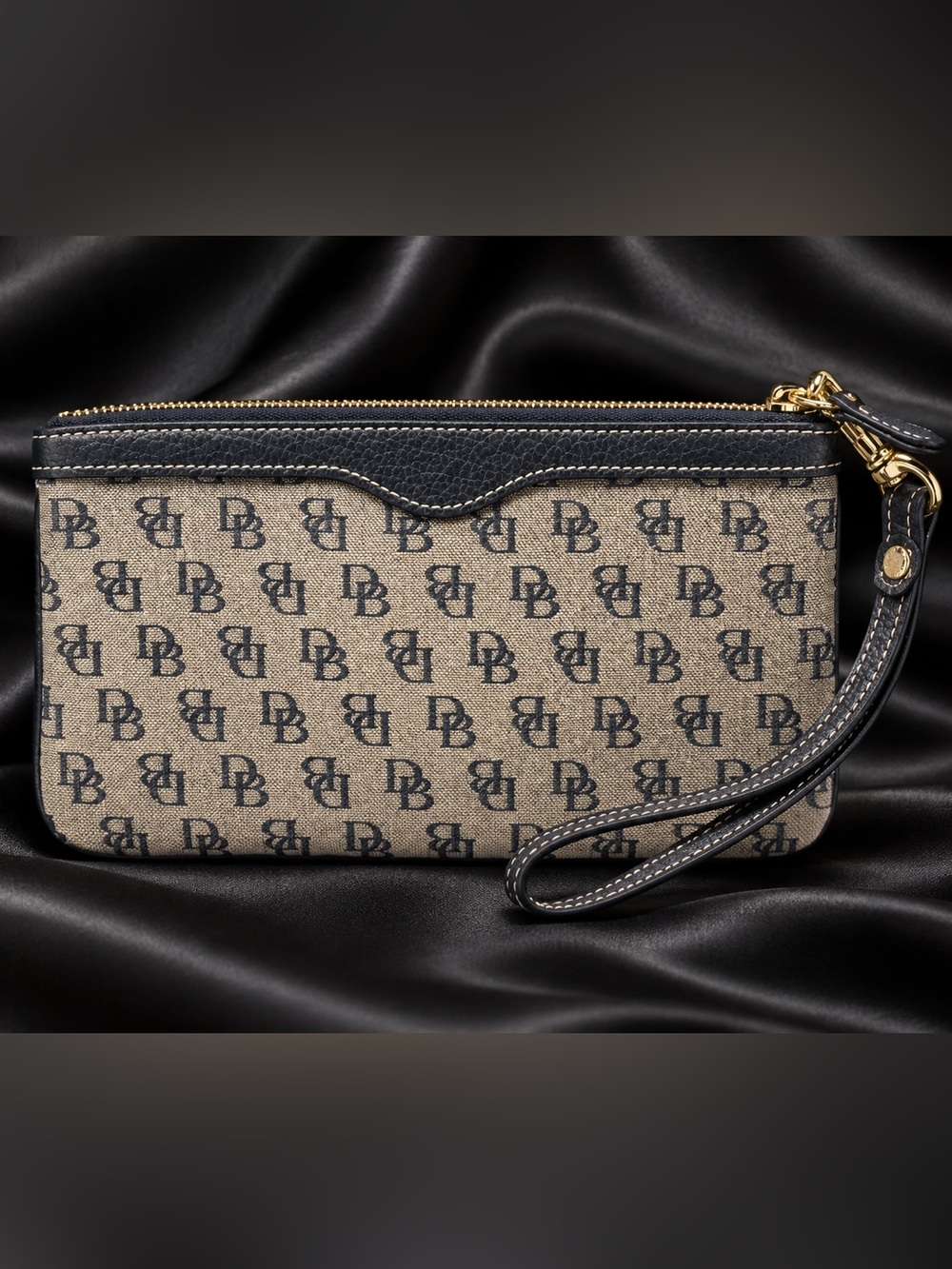 Dooney & Bourke Monogram Wristlet Pouch Gold-Tone Hardware